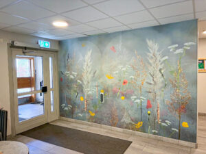 Väggmålning med naturmotiv
